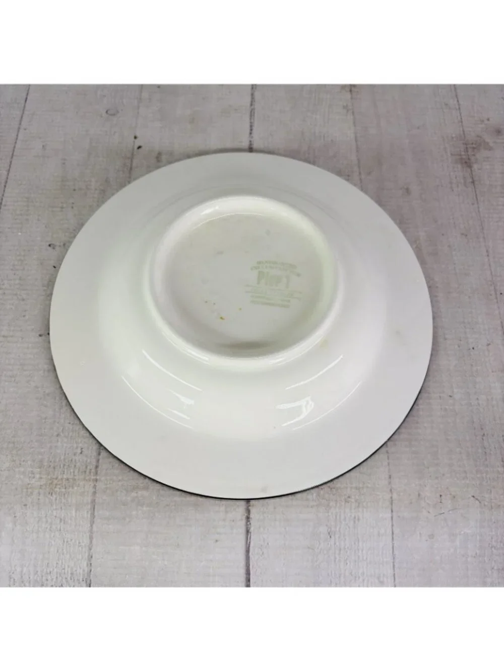 Pier 1 PER149 Tan Rim Dark Green Leaves Smooth Handpainted Italy Rim Bowls Set 2